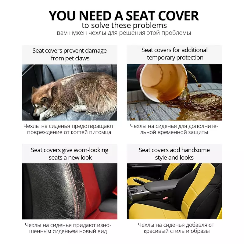 Autoyouth-Bordado Car Seat Covers Set, Universal Fit A Maioria dos Carros Cobre com Pneu Faixa, Detalhe Styling, Protetor, Marca