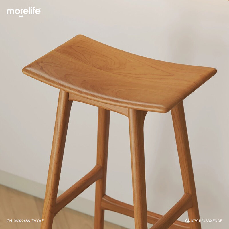 Nordycki biały wosk stołki barowe z litego drewna, proste, wysokie stołki stołkowe do restauracji stołek na wyspie krzesło do jadalni meble
