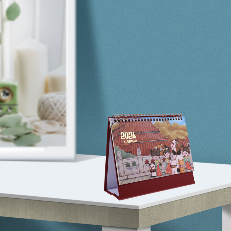 Decorativo Desktop Calendar para Home Office e Escola, Flipping Desk Calendar, Decoração Programação Diária