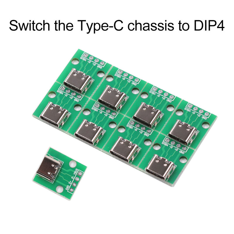 1/5/10Pcs Type-C Vrouwelijke Basis Dubbelzijdige Voorwaartse Achterwaartse Plug Naar Dip4 Direct Plug 4P Module Power Data Interface Adapter Board