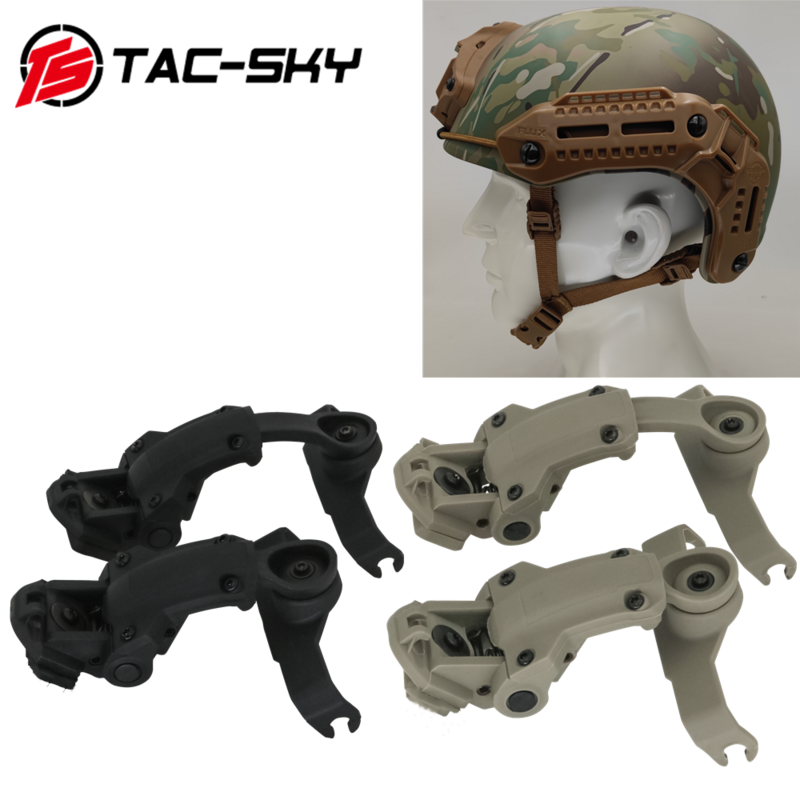 TS TAC-SKY 전술 헬멧 Mlok 헬멧 마운트, 전술 에어소프트, MSA SORDIN 헤드셋과 호환 가능, MTEK FLUX PTS 레일 어댑터