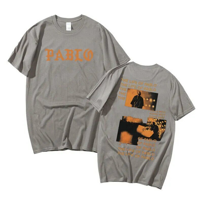 Kanye West Pablo Grafische Print Tshirt De Levensduur Van Pablo T-shirt Zomer Mannen Vrouwen Hip Hop Fashion Oversized Korte mouw Tees