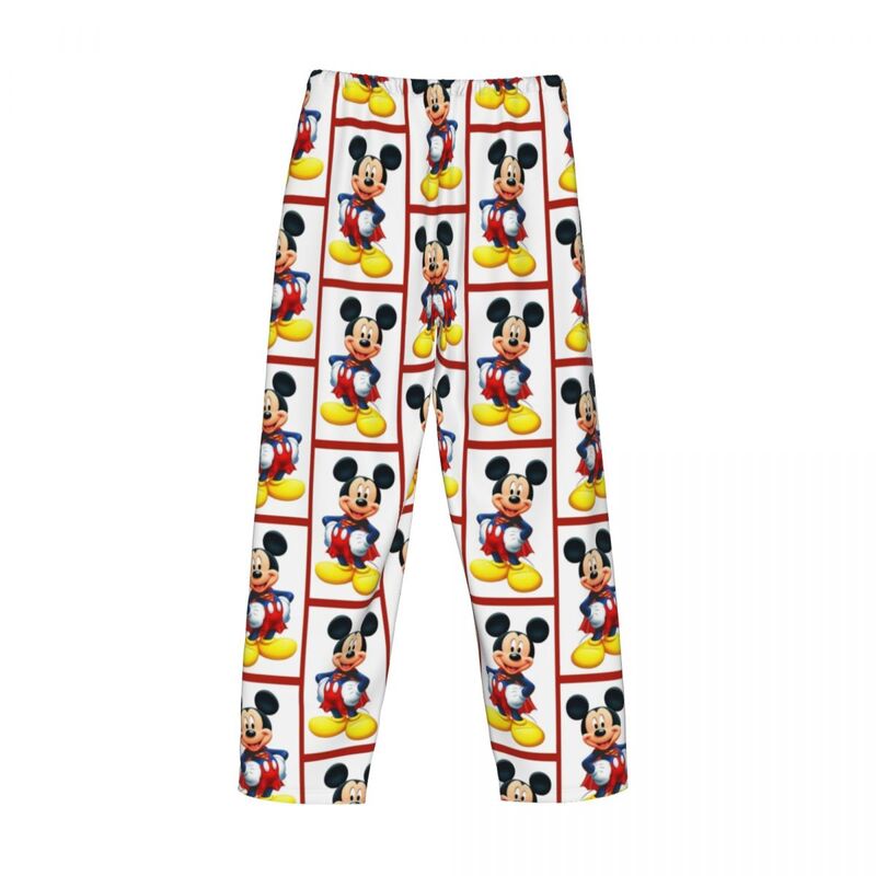 Desenhos animados personalizados Anime Pijama calças masculinas, fundo do sono lounge, sleepwear elástico com bolsos, TV Mickey Mouse, TV
