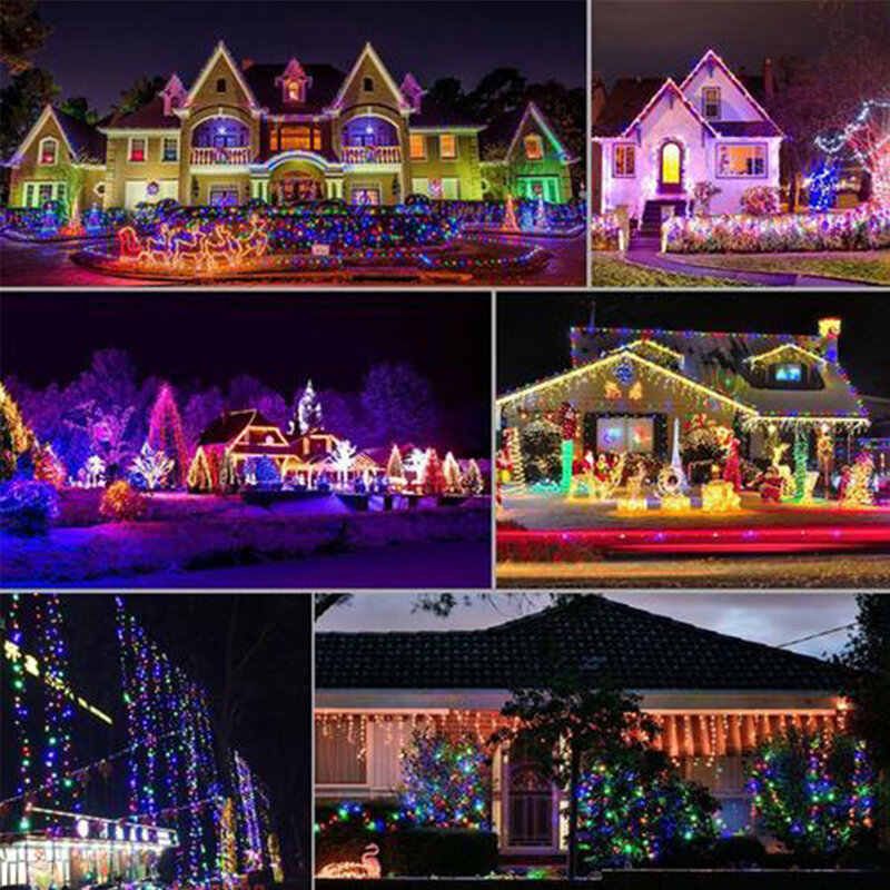 Светодиодная лента на солнечной батарее, яркие рождественские фонарики, 8 режимов, уличное водонепроницаемое садовое украшение для внутреннего дворика, лампа на солнечной батарее, 5 м/10 м