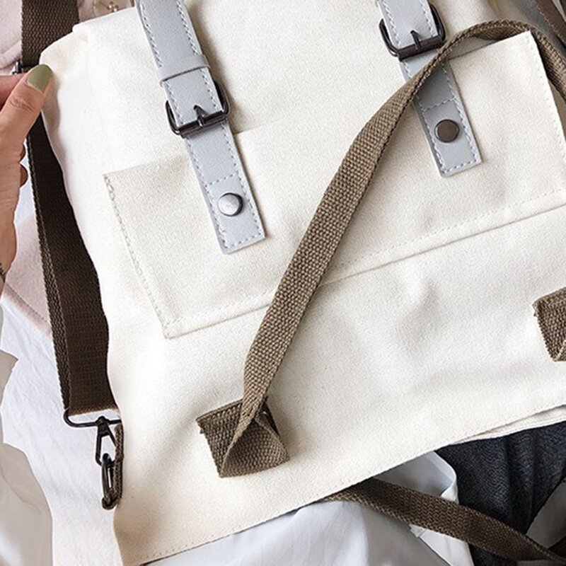 Tragbare Leinwand Umhängetasche Mode Umhängetasche lässig einfache Umhängetasche große Kapazität Handtasche
