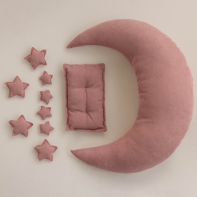 Moon Throw Pillow Newborn Photography Props Colorful Baby Posing Moon Star Pillow Photo Set Studio Shooting Accessories