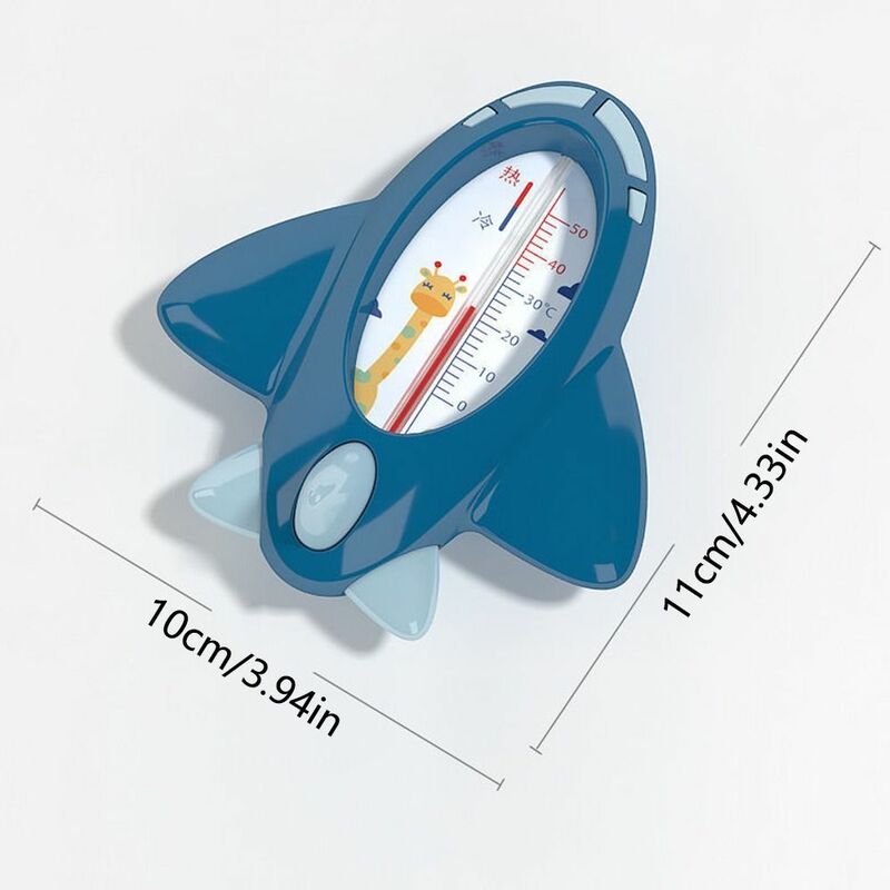 Termometer mandi bayi kartun, alat ukur suhu kolam keselamatan mengambang bentuk pesawat tahan air untuk balita