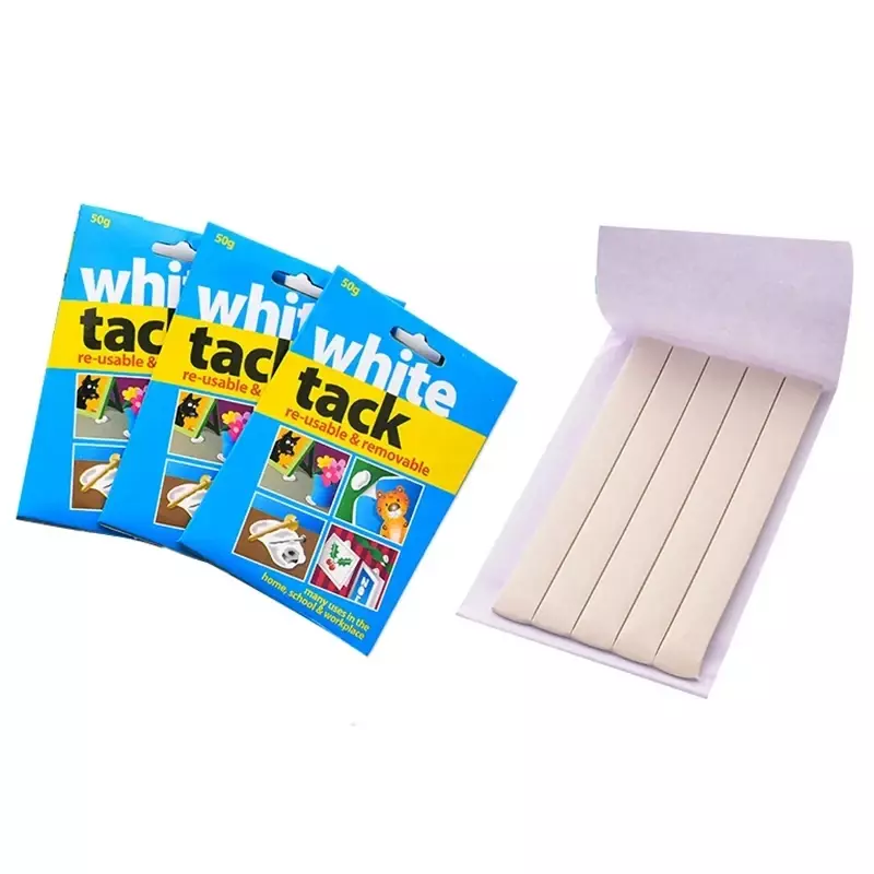 50/75G White Tack mastice adesivo riutilizzabile Sticky Tack Non tossico rimovibile Wall Safe Tack Putty per Poster cornici per foto Party