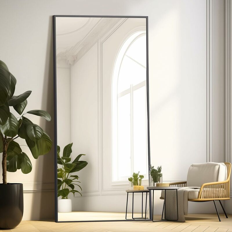 Large Rectangular Full Length Floor Mirror Bedroom Living Room Gym High-Definition Shatterproof Glass Top-Grade Aluminum Frame