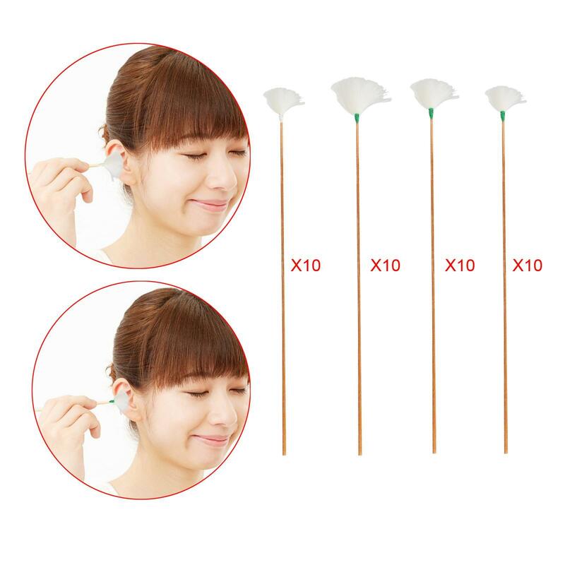10x gęsie pióro słuchawki wygodne miękkie usuwanie woskowiny narzędzie do czyszczenia uszu