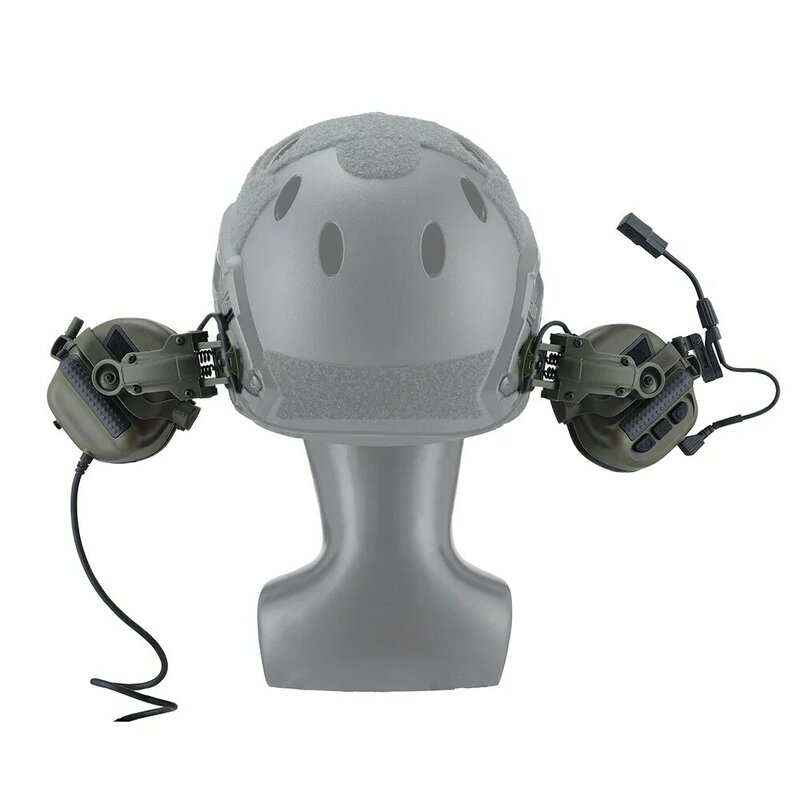 แขน Headset taktis ถัดไปโดยไม่ต้องปิ๊กกี้และลดเสียงรบกวนแบบแอกทีฟหูฟังถ่ายภาพหมวกกันน็อครุ่น