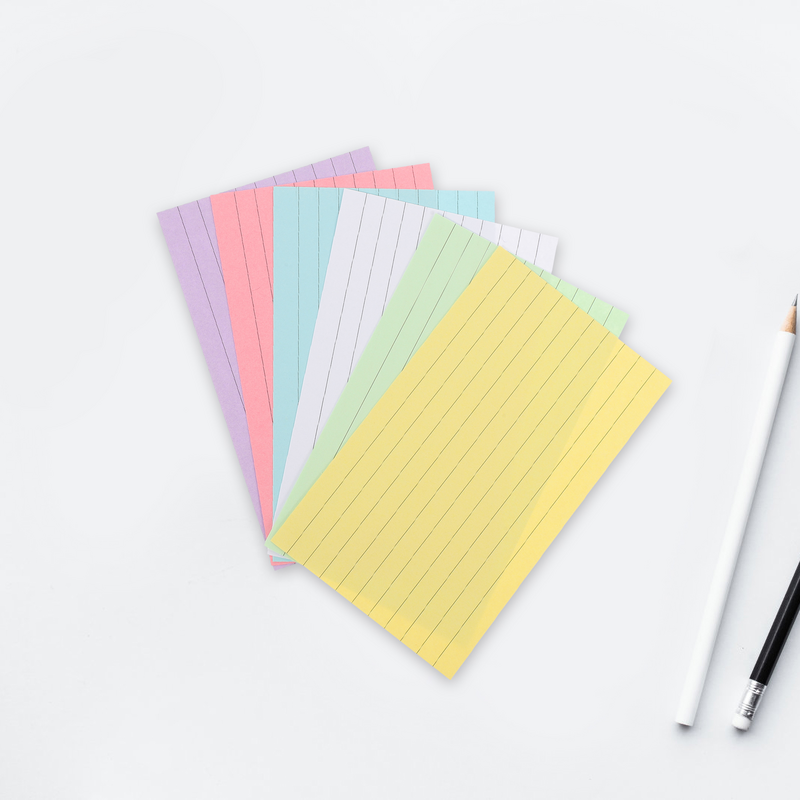 300 hojas de tarjetas de índice de colores, almohadillas para notas de memoria, suministros de oficina grandes y pequeños, papel Flash colorido Kraft DIY
