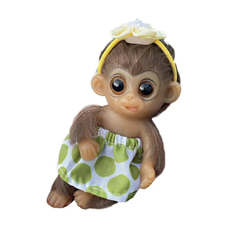6inch Silicone Realistic Monkey Home Decoration Soft Waterproof Big Eyes Monkey Toys for Toddlers Children Girls Boys Kids Gifts