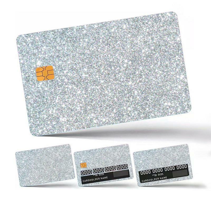 신용 카드 데칼 스킨, 탈착식 블링 카드 스킨 커버, 버블 프리 카드 보호 필름, 방수 은행 카드, 4 개
