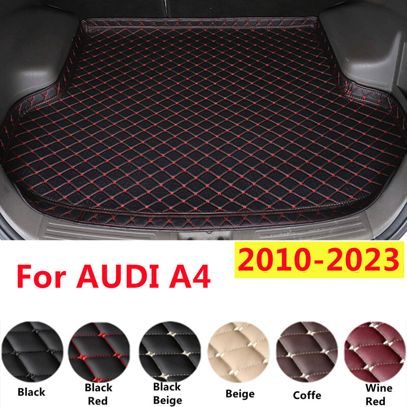 Polymères de coffre de voiture en cuir SJ XPE, côté haut, adaptés pour AUDI A4 2023 2022 2021-2010, raccords automatiques, doublure de cargaison, tapis de coffre arrière, étanche