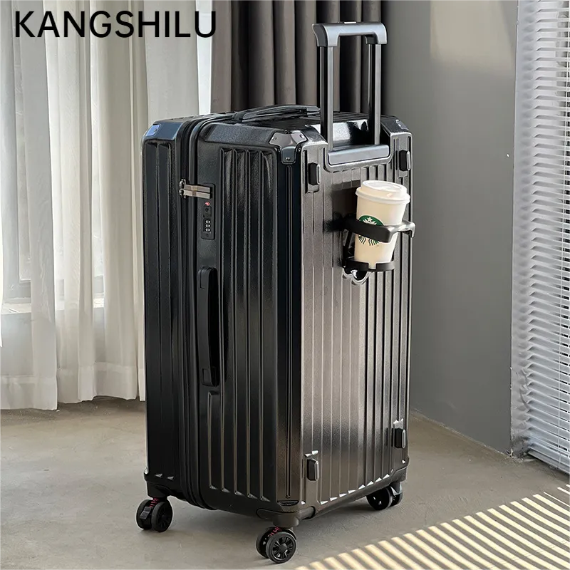 KANGSHILU-maleta de equipaje Unisex, maleta con carrito de aleación, portador Universal de 20 ", 24", 26 ", 29", ofertas de viaje con promoción de ruedas