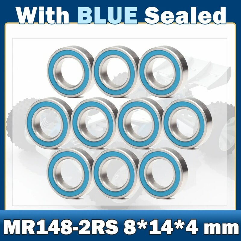 Mr148rs rolamento (10 pces) 8*14*4mm ABEC-7 miniatura MR148-2RS ru rolamentos de esferas com azul selado L-1480DD