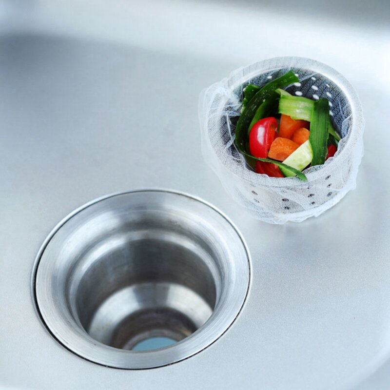 400Pcs Kitchen Anti-Clogging Sink Filter Dish Washing Sink Drain Residue Filter Garbage Bag Water Cut Bag