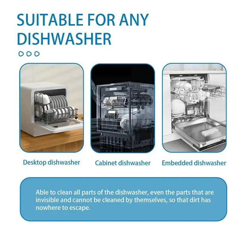 แท็บเล็ตสำหรับทำความสะอาดเครื่องล้างจานแบบ All in 1 20ชิ้นแท็บที่มีประสิทธิภาพกำจัดกลิ่นฟิล์มมันเยิ้มคราบน้ำอย่างหนักอุปกรณ์ทำความสะอาดห้องครัว