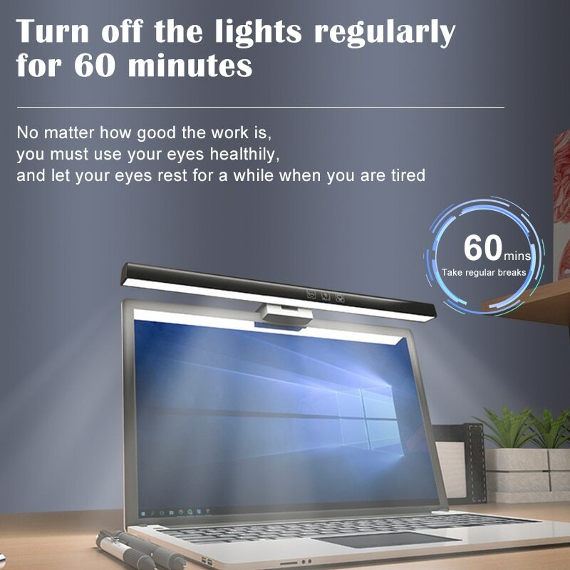 Lampu gantung layar komputer klip, lampu asimetris Perlindungan Mata asrama, lampu gantung layar Monitor Laptop komputer meja