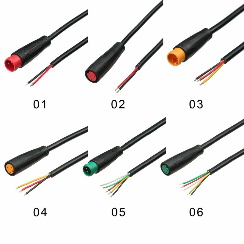 Conector impermeável para Ebike, Pin de exibição de cabo opcional, Conector Base, 6 Estilos, 9mm, 2 Pins, 3 Pins, 4 Pins, 5 Pins, 6 Pins