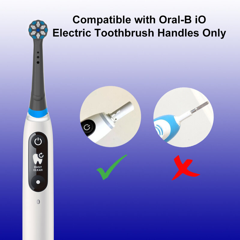 Cabeças de Substituição Escova Elétrica, Ultimate Clean, Powerhea Rotativa, Compatível com Oral-B iO 3, 4, 5, 6, 7, 8, 9 Series