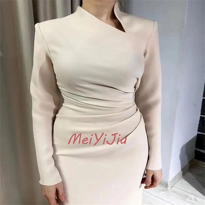 Meiyijia-女性のノースリーブサテンイブニングドレス,エレガントな人魚の衣装,長袖,セクシー,誕生日,クラブ,夏,2022