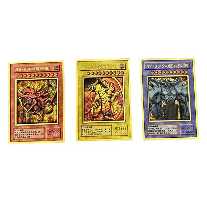 Yu-gi Diy! Kartu Tuhan buatan rumah kartu logam kartun Anime koleksi permainan kartu Flash langka anak laki-laki papan permainan hadiah