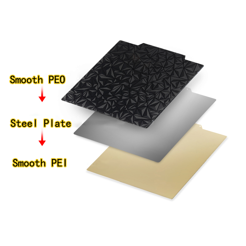 Energetisches 335x365mm doppelseitig strukturiertes Pei glattes Peo/Pet-Oberflächen-Federstahl-Magnet bett für Snapmaker a350 3D-Drucker