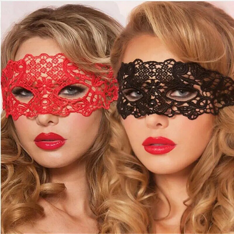 Sexy Dress Porn Lingerie Sexy Black/White/Red Hollow Lace Mask Exotic Fancy Erotic Costume Women Sexy Lingerie Hot Cosplay Masks