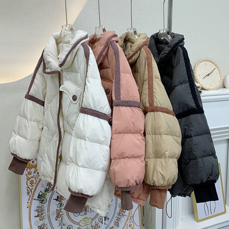 2023 New Women Down Jacket Winter Coat Female Stand Collar Warm Parkas Loose Thicken Outwear Fashion Short Outcoat