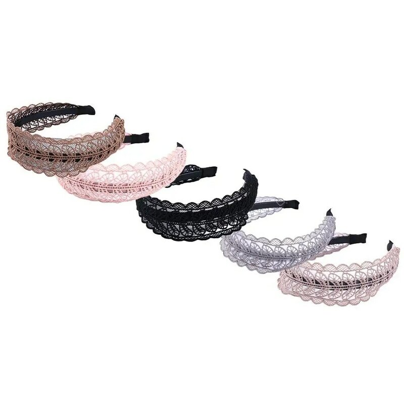 Resina Lace Leaves Headband para mulheres, faixa lateral larga Hairband, estilo coreano Hair Wear, acessórios de cabelo, design de moda dentada, temperamento
