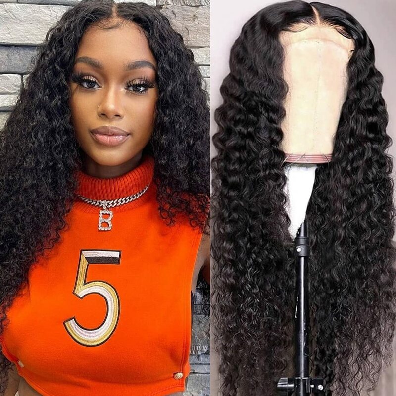 Deep Wave Lace Front Wigs Human Hair 13x4 HD Transparent Lace Frontal Wigs Human Hair Pre Plucked 180% Density