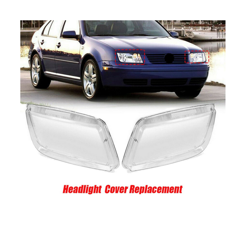 Tampa da lente do farol do lado esquerdo, caixa de vidro da cabeça do carro, concha de luz dianteira, VW Bora Jetta MK4 1999-2004