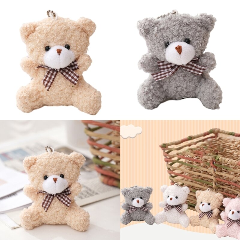Colgante corto felpa, lindo llavero oso, oso decorativo boda, muñeco, regalo para niñas