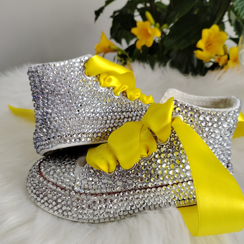 Handgemachte Strass steine bling Mädchen Frauen Kinder und Mutter Süßigkeiten Leinwand Schuhe Perlen Turnschuhe für Mädchen Geburtstags feier Hochzeit