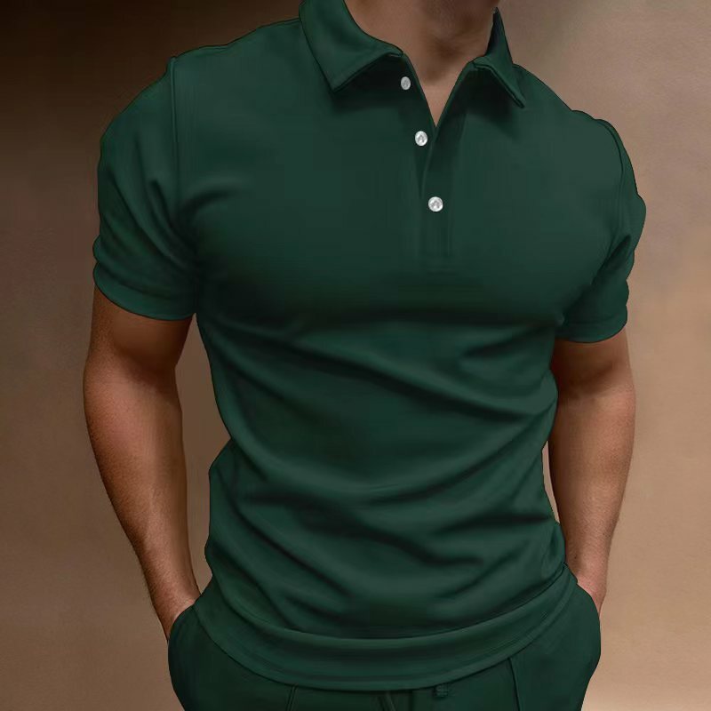 Nuova Polo da uomo tinta unita manica corta colletto rovesciato Polo e per uomo Casual Streetwear 2023 estate maschile top