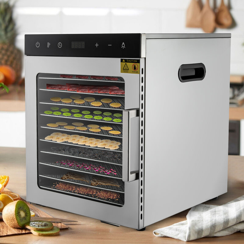 Deshidratador comercial de 10 bandejas, secador de frutas y verduras, deshidratación de alimentos Industrial, equipo de horno de secado de carne, 800W