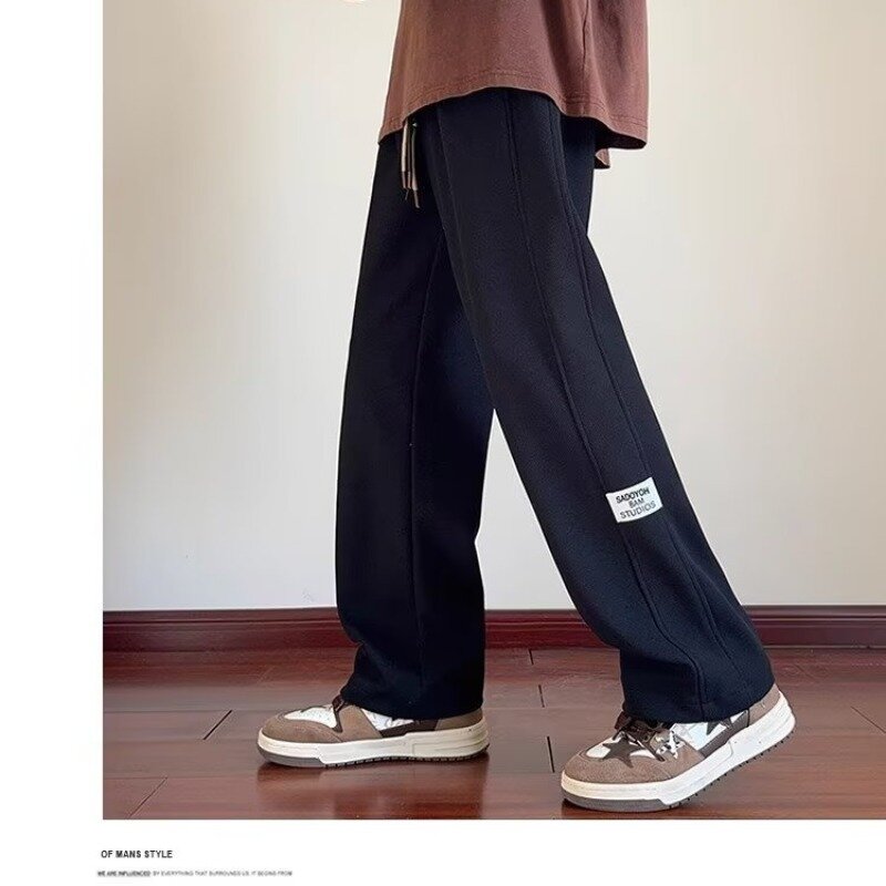 Y2k spodnie dresowe spodnie z szerokimi nogawkami luźne spodnie spodnie męskie odzież męska moda spodnie bawełniane Temperament koreański