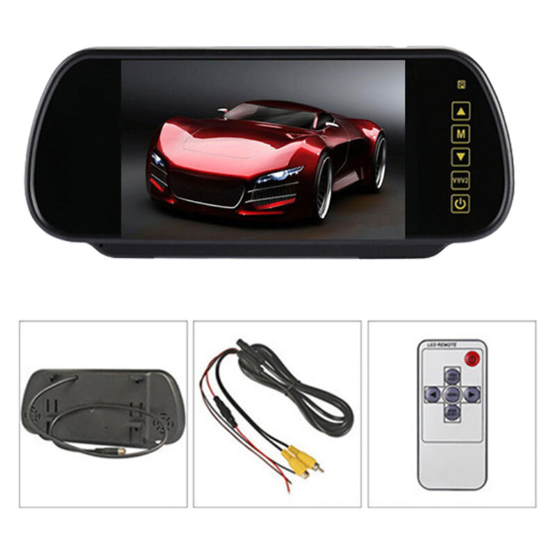 Monitor de espejo retrovisor para coche, pantalla TFT LCD de 7 pulgadas, MP5, espejo retrovisor para estacionamiento