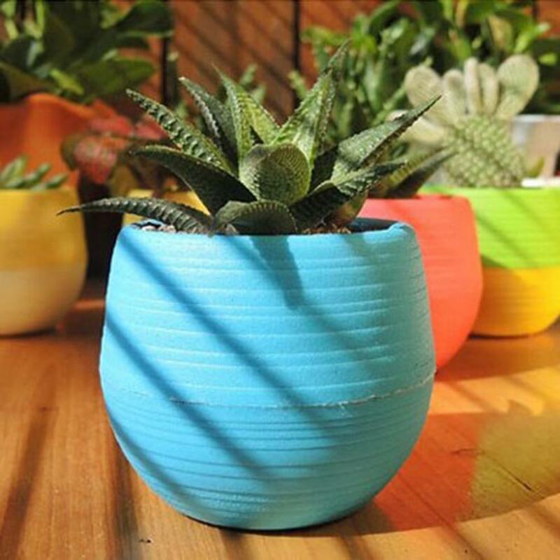 Foro di drenaggio in plastica vaso per piante a forma di uovo vaso da fiori Home Office Garden Decor