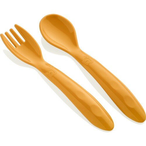 Babyjem Spillless Plate & Food Spoon Cutlery Orange