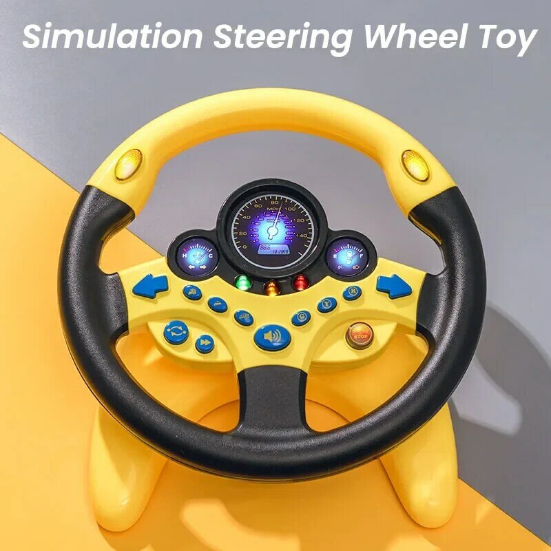 Simulação elétrica volante brinquedo com som claro para crianças, Carrinho educacional precoce, Brinquedos vocais