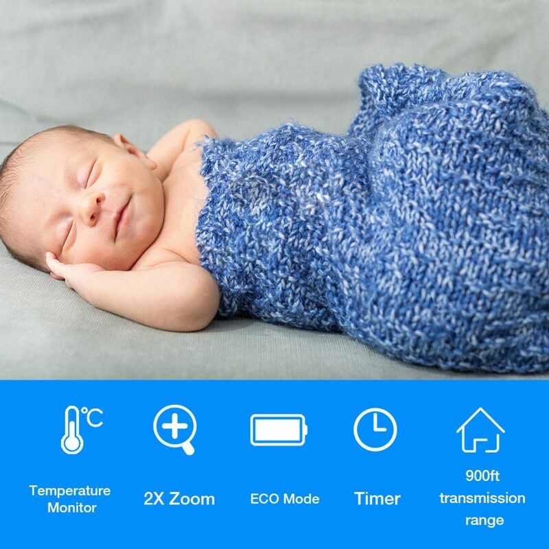 Babystar-Monitor de vídeo inalámbrico para bebé, cámara de seguridad de alta resolución, visión nocturna, monitoreo de temperatura, 2,4 pulgadas