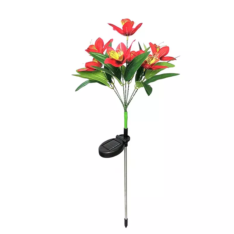 Флуоресцентная лампа на солнечной батарее, уличная Светодиодная лампа в виде орхидеи и розы, IP65, водонепроницаемая, для сада, виллы, коридора, коридора, Рождественское украшение