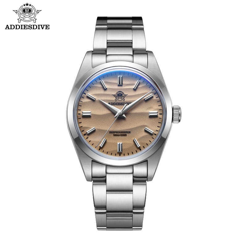 ADDIESDIVE 36mm Top Brand Men's Luxury Watch 316L Stainless Steel Bubble Mirror Glass 100m Waterproof reloj hombre Quartz watch
