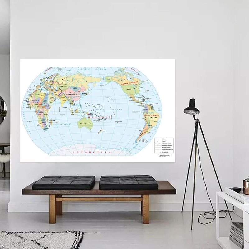 Die Welt Karte 59*42cm Leinwand Malerei Wand Kunst Poster Unframed Prints Zimmer Wohnkultur Büro Unterricht liefert