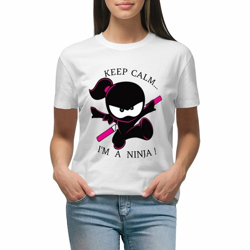 Blijf Kalm, Ik Ben Een Ninja! T-Shirts Voor Kinderen En Volwassenen. T-Shirt Schattige Tops Zomer Top T-Shirts Vrouw