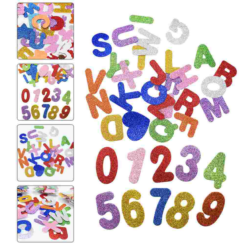 2-pakowa piankowa z małymi literami alfabetu Brokatowe naklejki z literami Materiały rzemieślnicze Naklejki z literami