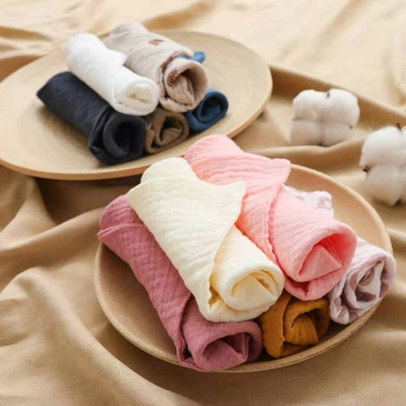 5 PcsWashcloth Facecloth Handkerchief Muslin ผ้า Feeding Bib Infant Wash Hand Face Wipes Baby Cotton Square Towel G99C